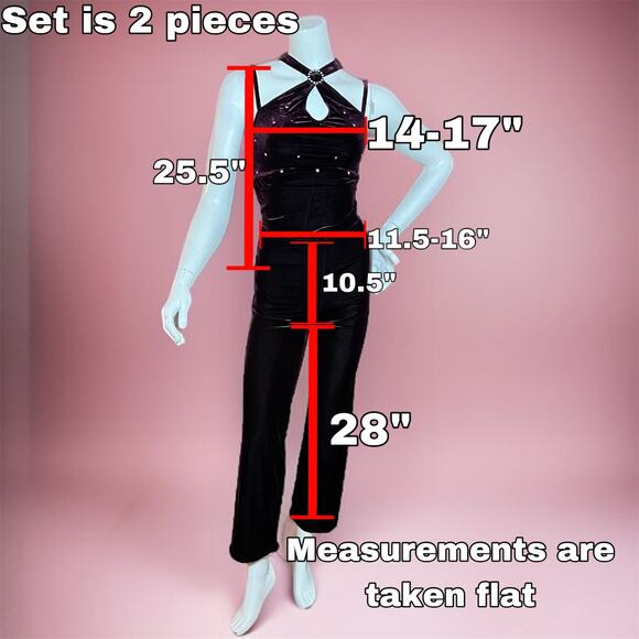 VINTAGE 80s Velvet Keyhole Halter 2 Piece Bodycon Set Size 2 Purple Dancer - Picture 6 of 8